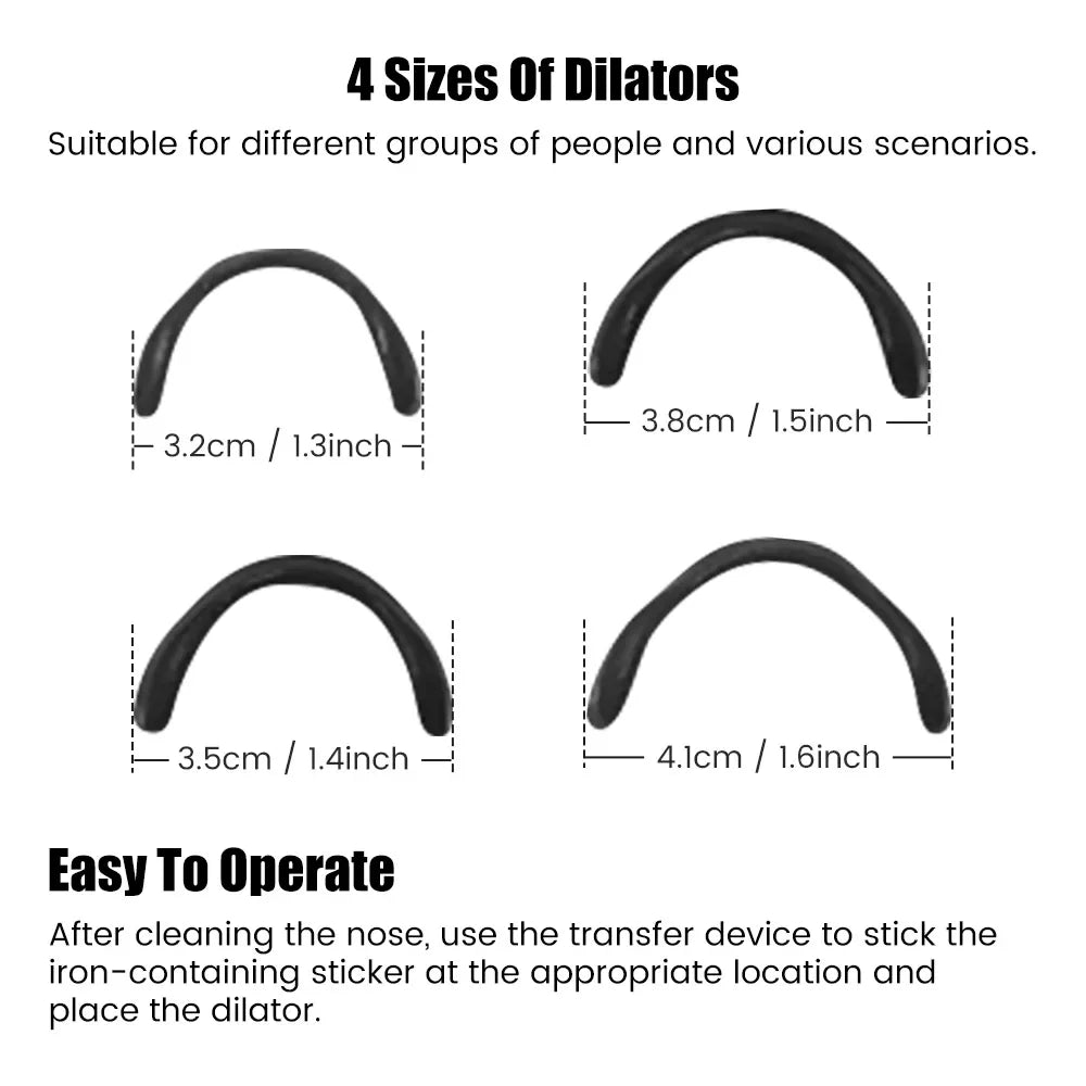 Nasal Breathing Dilators Starter Kit Magnetic Nasal Strips Nose Tabs Sleep and Sports Increase Air Intake Reduce Snoring Device